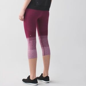 LULULEMON 6 Seamlessly Street Crop Heathered Dashing Purple Ombre